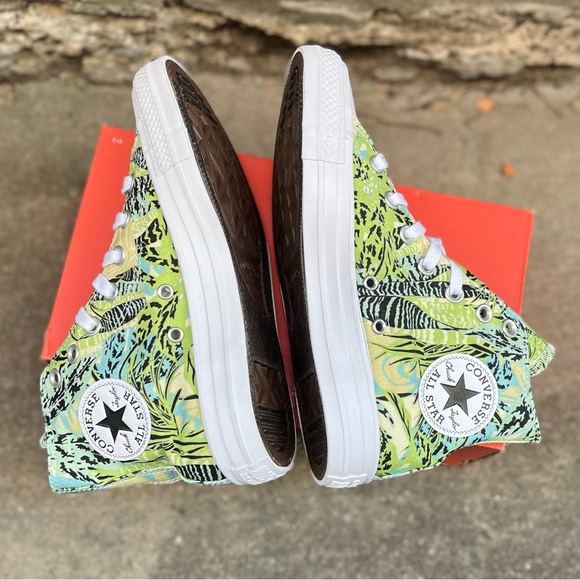 Converse Chuck Taylor All Star 70 High Top Green Floral Sneaker Womens 6.5 NEW - Picture 6 of 7